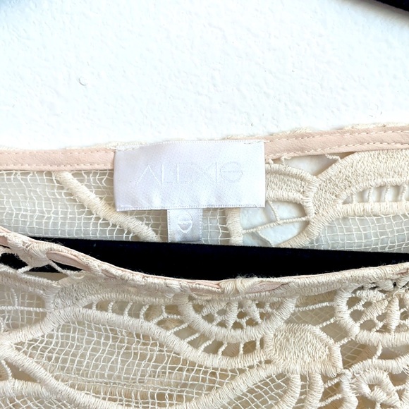 Alexis offwhite floral lace mesh off shoulder top - Picture 3 of 6